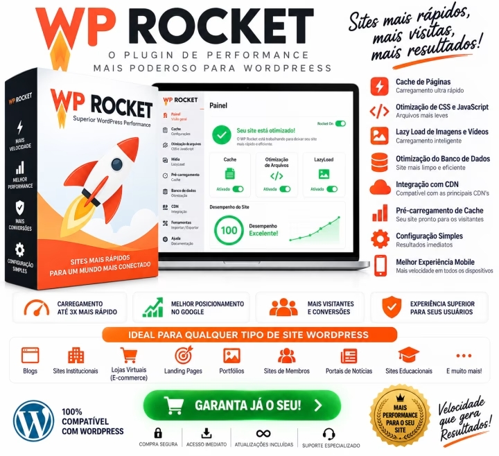 WP Rocket Pro Original Envio Imediato